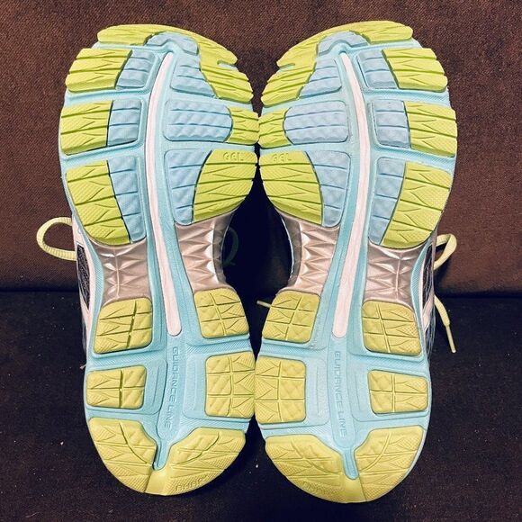 ASICS GEL NIMBUS 18 Womens Grey Turquoise Lime Womens Running Shoes - Picture 6 of 14